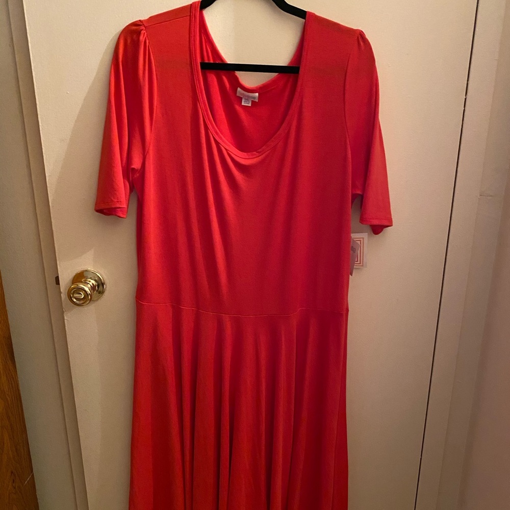 3XL NWT coral/red/orange LuLaRoe Nicole w/ pockets